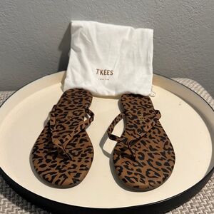 TKEES Brown Leopard Flip Flops